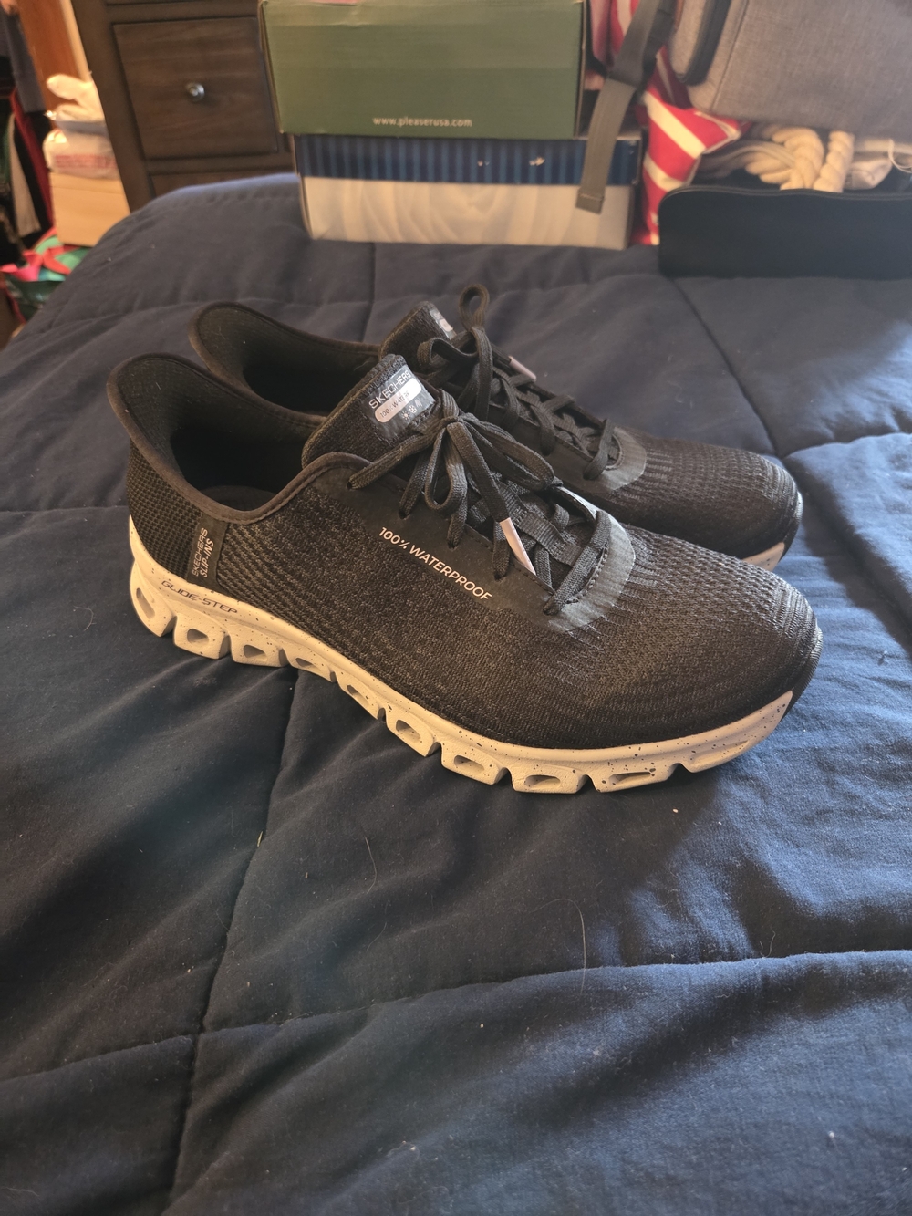 100% Waterproof Black Athletic Sneakers